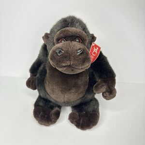 FAO Schwarz Gorilla Plush Standing Stuffed Animal Realistic Ape 12"